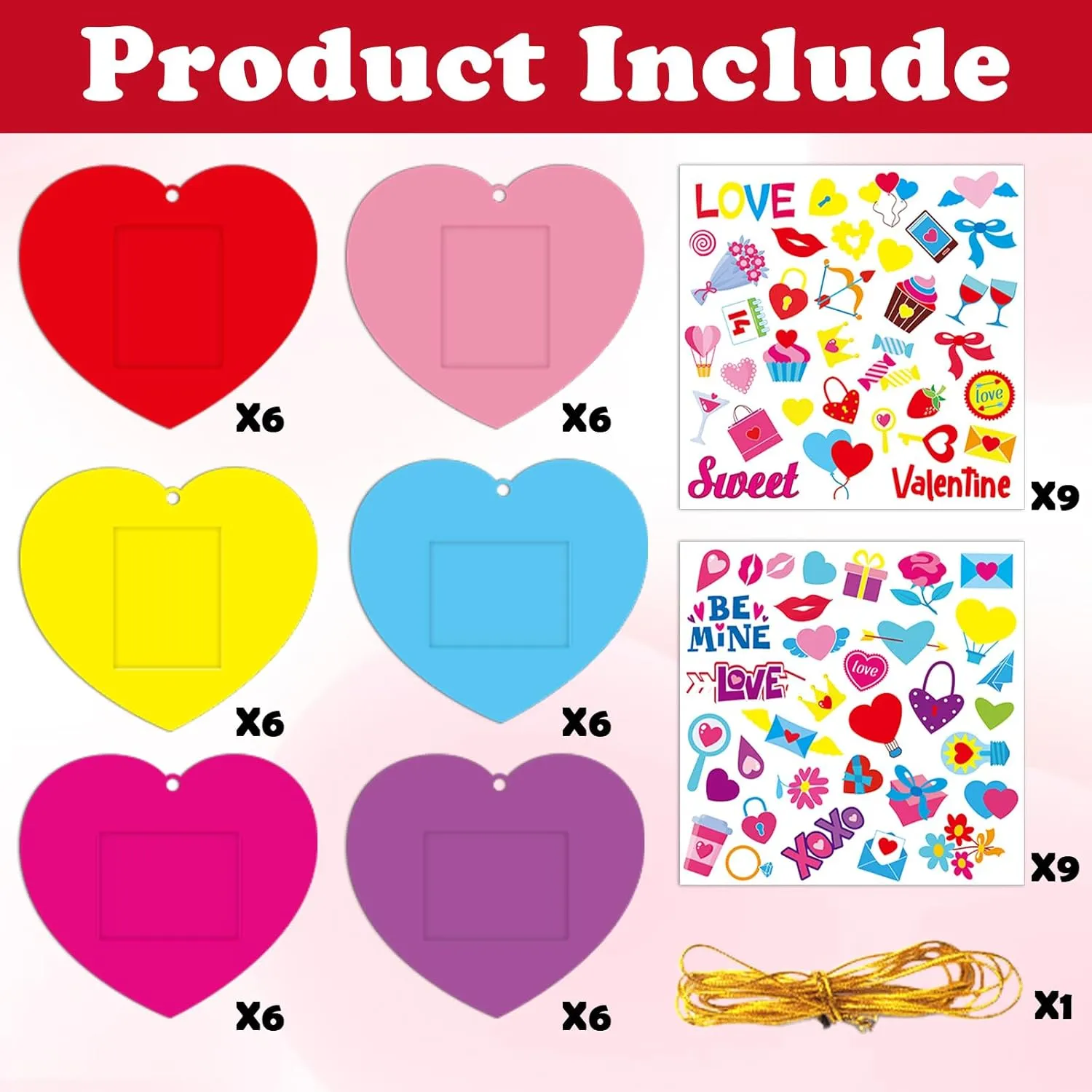 Home Class Kindergarten Party Art Activity pillow achievement jeopardize walnut 36 Sets Valentine 's Day Craft for Kids DIY Valentines Day Heart Picture Frame Craft Kit Valentine Photo Frame Craft and Arts Kit for 