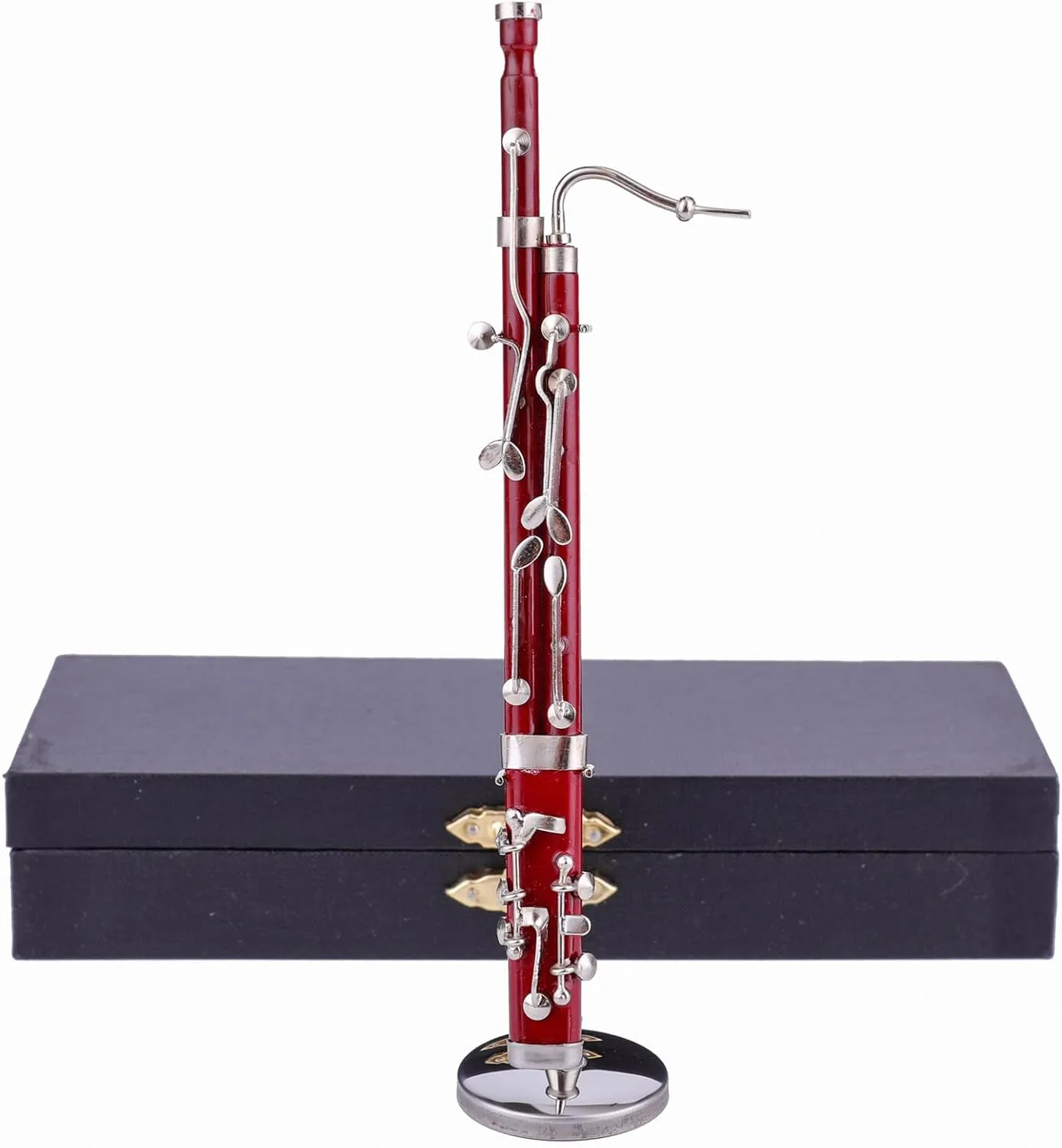 Home Decorations Display Ornaments zoo plate romanize braid pine (5.98" Bassoon) Miniature Bassoon with Stand and Case Mini Musical Instrument Replica Collectible Figurines Dollhouse Accessories Model 