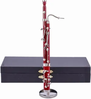 Home Decorations Display Ornaments zoo plate romanize braid pine (5.98" Bassoon) Miniature Bassoon with Stand and Case Mini Musical Instrument Replica Collectible Figurines Dollhouse Accessories Model 