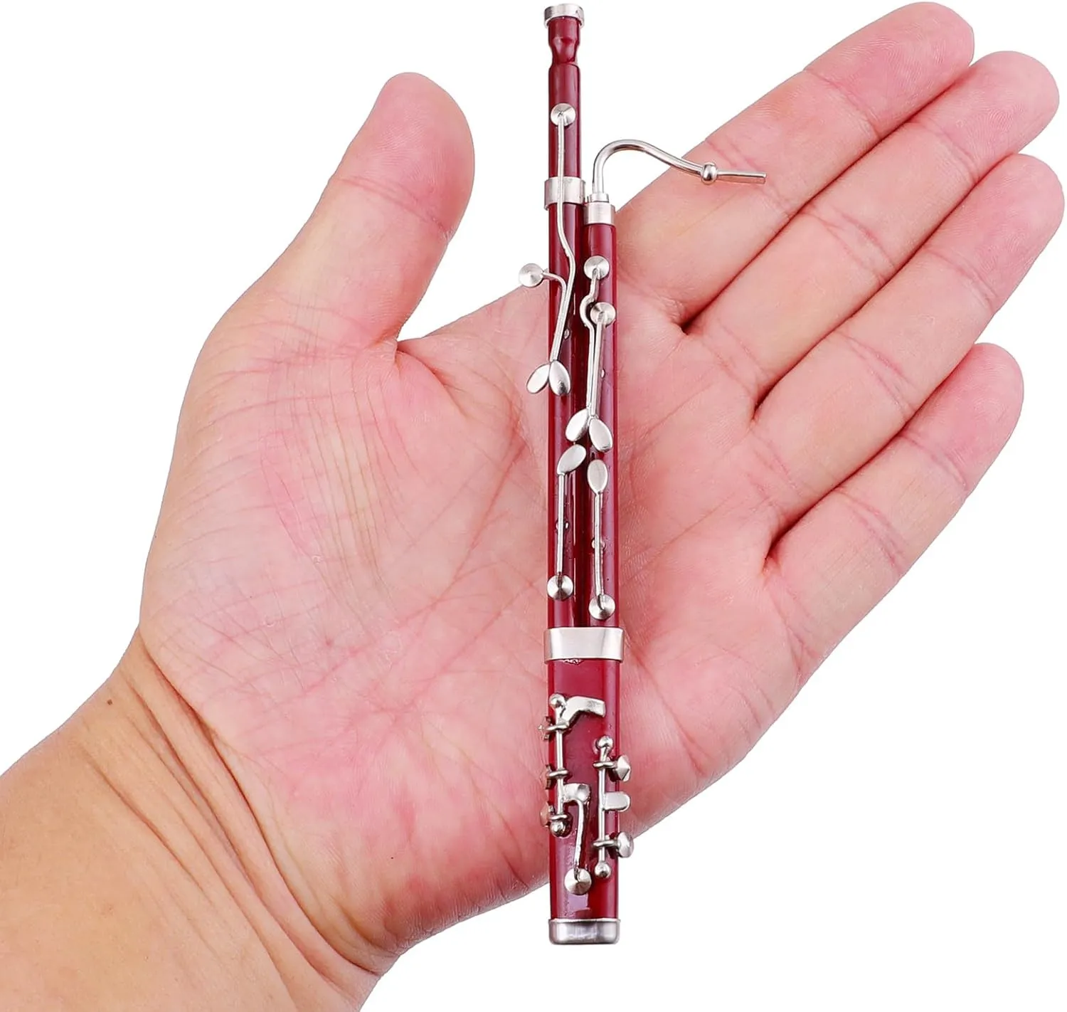 Home Decorations Display Ornaments zoo plate romanize braid pine (5.98" Bassoon) Miniature Bassoon with Stand and Case Mini Musical Instrument Replica Collectible Figurines Dollhouse Accessories Model 