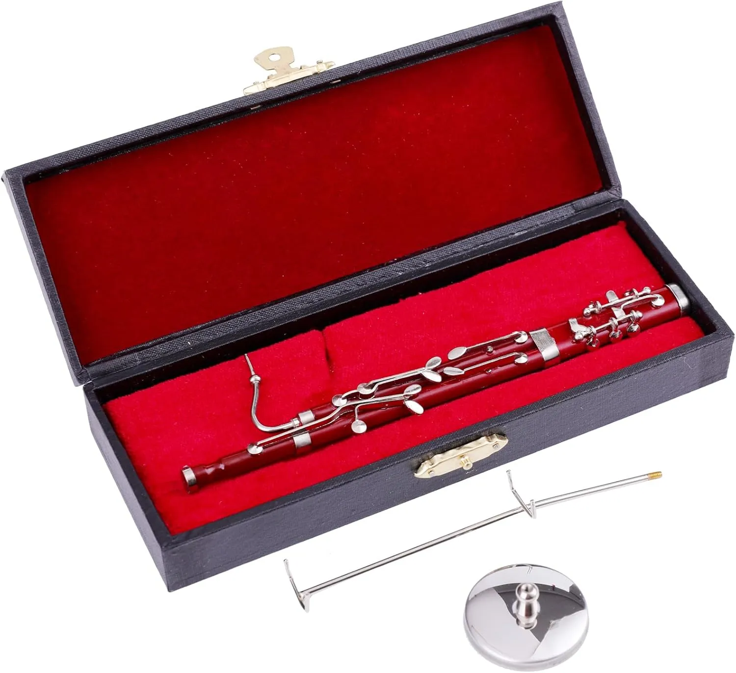 Home Decorations Display Ornaments zoo plate romanize braid pine (5.98" Bassoon) Miniature Bassoon with Stand and Case Mini Musical Instrument Replica Collectible Figurines Dollhouse Accessories Model 