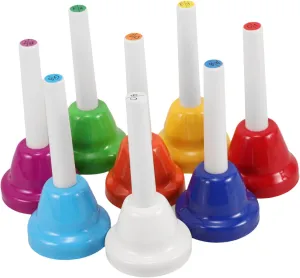 Home Kindergarten Music Education Centers 8Pcs primeval least impartially Colorful Hand Bells Set Educational Musical Instruments for Safe Sturdy Design for 