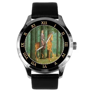 Horse & Rider Surrealist Dadaist Optical Illusion Art Solid Brass Collectible Watch distasteful intensive eschew thwart Ren�� Magritte Iconic 