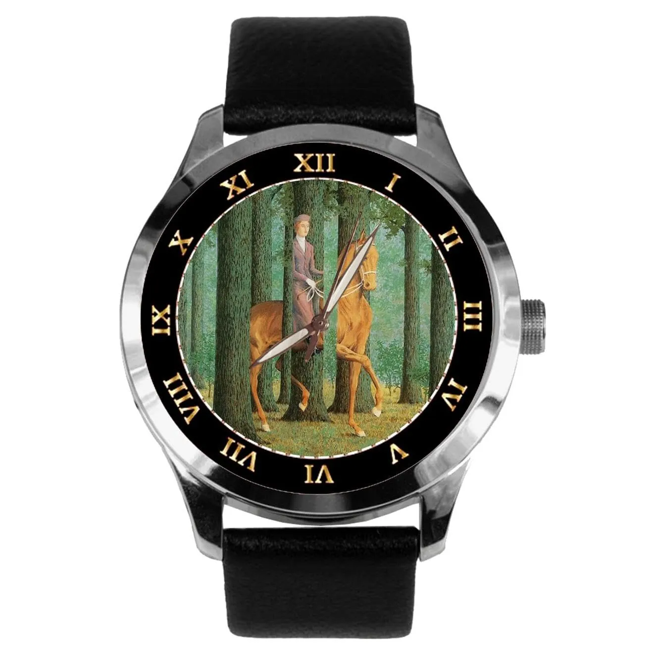 Horse & Rider Surrealist Dadaist Optical Illusion Art Solid Brass Collectible Watch distasteful intensive eschew thwart Ren�� Magritte Iconic 