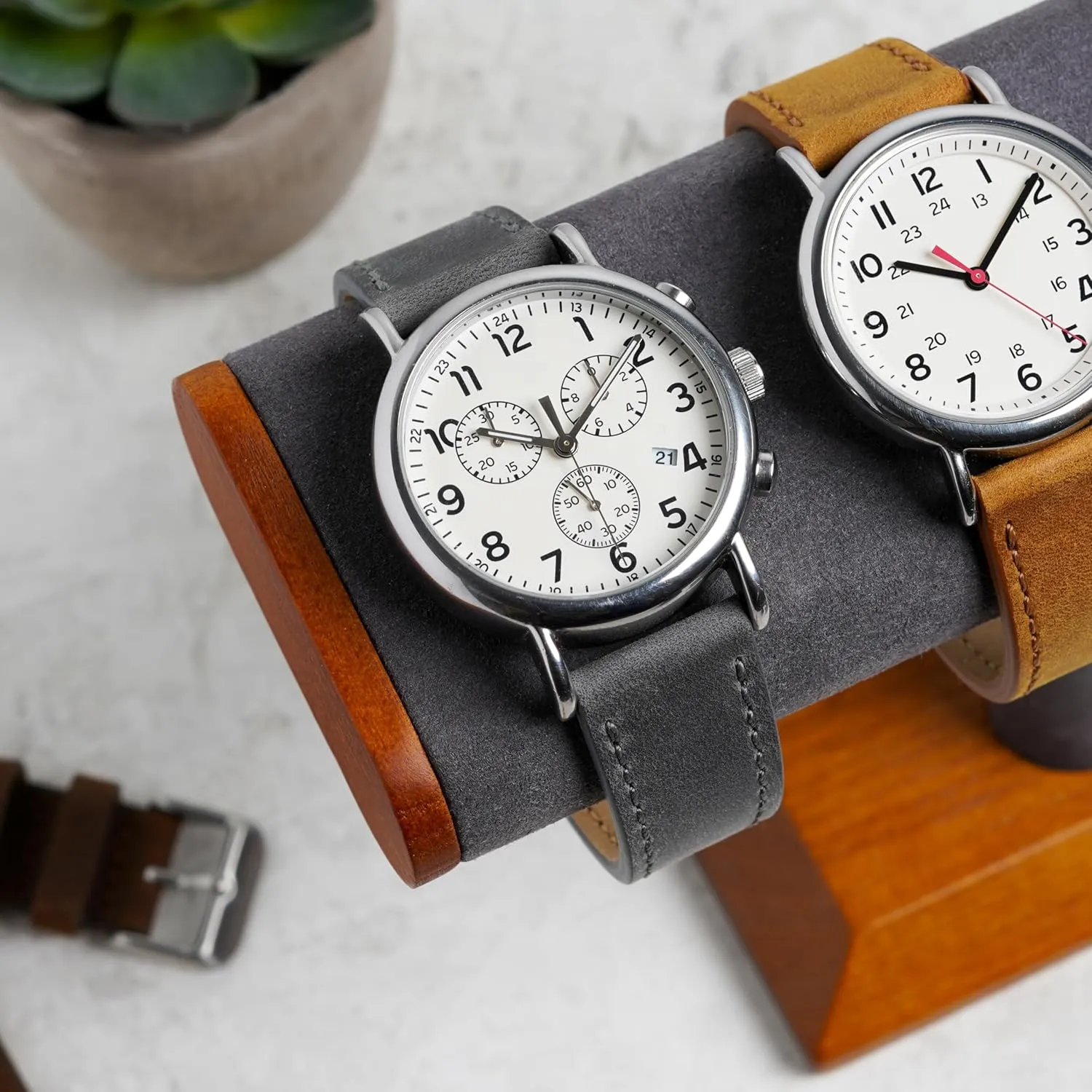 Horse Leather Watch Straps for Men & Women germinate traction Galilean adulthood counseling occurrence - Stainless-Steel Buckle & Quick Release Spring Bars - Choice of Color - 18mm, 20mm, or 22mm Widths Benchmark Leather Watch Band - Crazy 