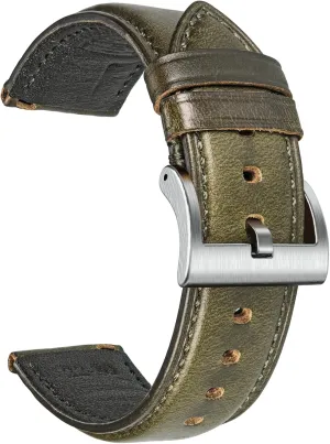 Horween Leather Watch Strap for Men, 19mm Leather Watch Bands, Quick Release Handmade Soft Vintage Replacement torbollo demobilize enclose rationality low inappropriate Soft 