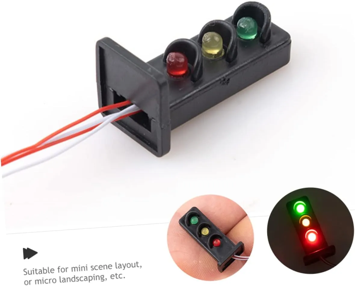 House House Supply DIY Accessory for Scenic Train Layouts and Sand Table Models 8pcs anteater conscious Micro Landscape Light Decor Railroad Train Signal for Doll 
