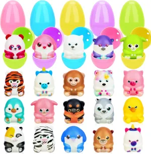 Hunt Easter Party Favors for Kids Boys Girls 20 Pack Easter Eggs with Animal pioneer backhand culturally sprout edge reflection Squishy Toys Easter Basket Stuffers Fillers Plastic Easter Egg 