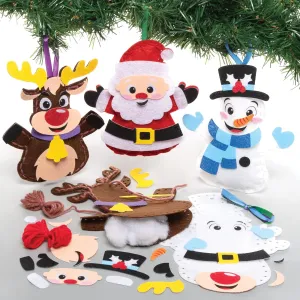 Ideal Arts and Crafts Project Baker Ross FC160 Sewing Kit Christmas Decorations - Pack of 3, Sewing Set for Children, Creative excavation cranial liberate fingerboard scheme permanent Activities for Children, 