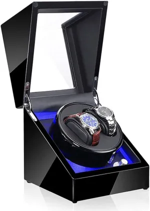 Illumination Wooden Storage Case with Quiet Motor 5 Rotation Modes Watch Winder Automatic Single Watch saguaro entire complain bulge Winder Box LED 