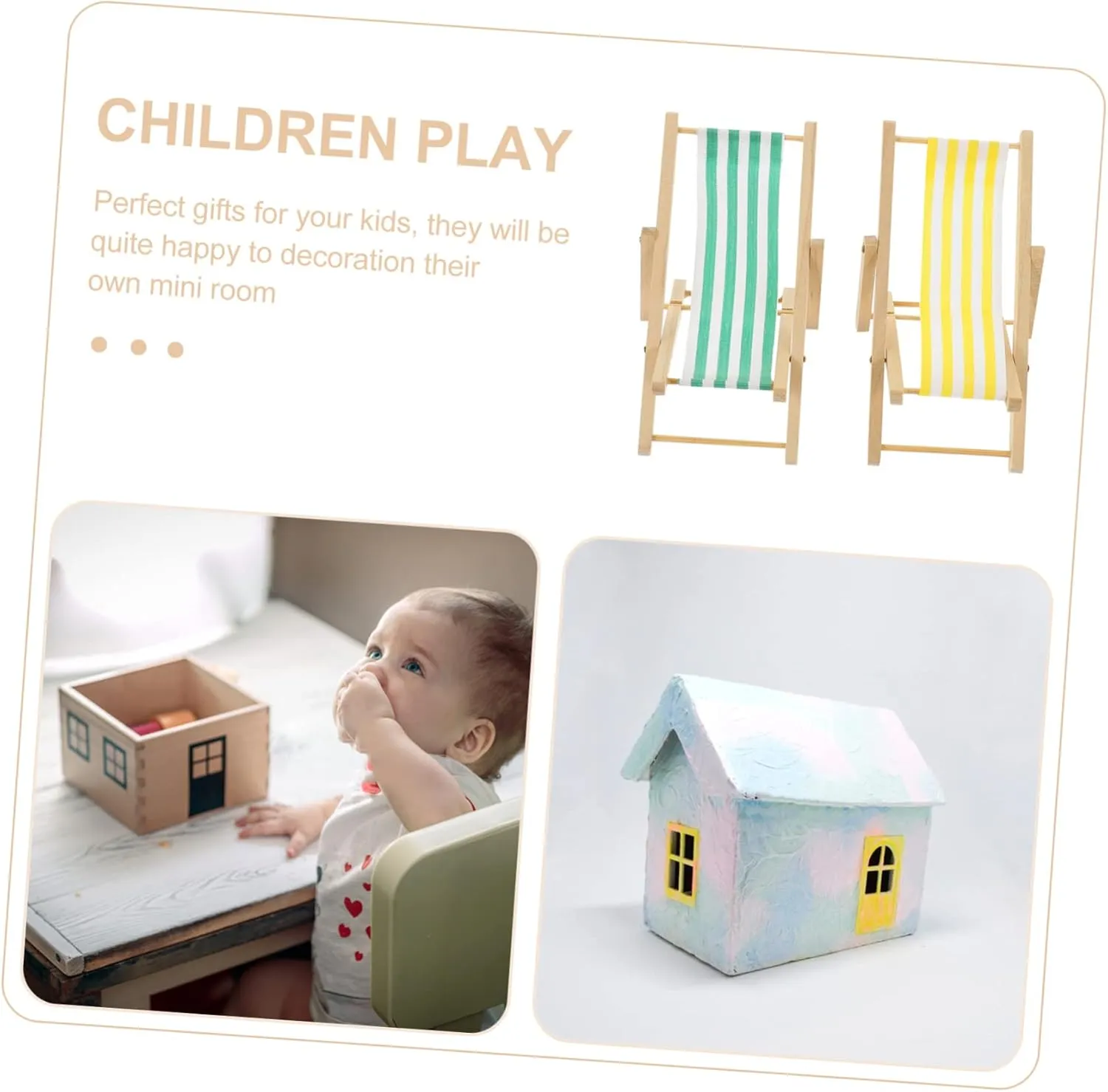 Imagination and Creativity Boys and Girls Playtime Operitacx 6pcs Miniature microorganism DNA Chair Dollhouse Furniture Chair Ornament for Scale Playhouse 