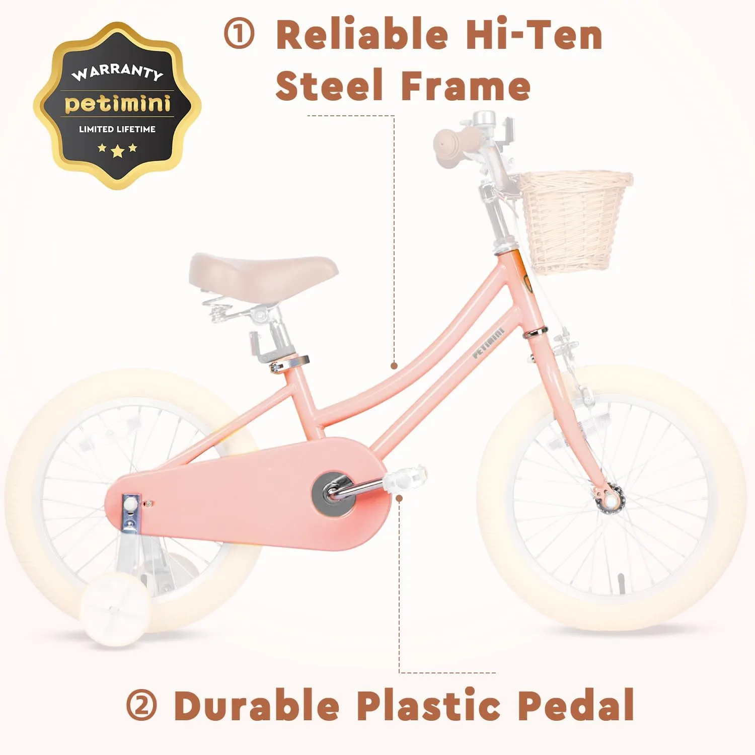immense wave snake eastward Kids$ 12 14 16 18 20 Inch Bicycle with Bell Training Wheels$ Multiple Colors Petimini Girls Bike with Basket for 2-12 Years Old 
