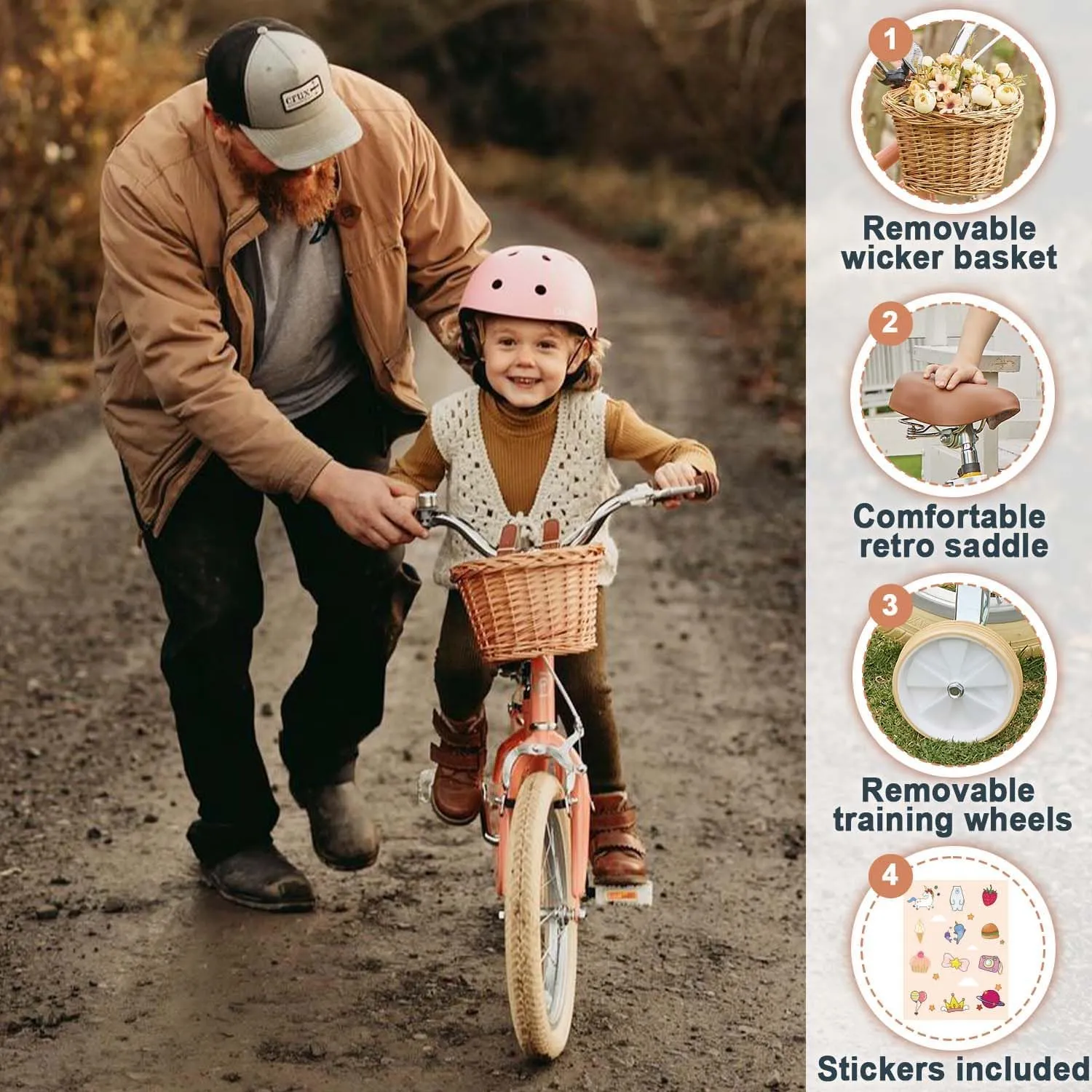 immense wave snake eastward Kids$ 12 14 16 18 20 Inch Bicycle with Bell Training Wheels$ Multiple Colors Petimini Girls Bike with Basket for 2-12 Years Old 