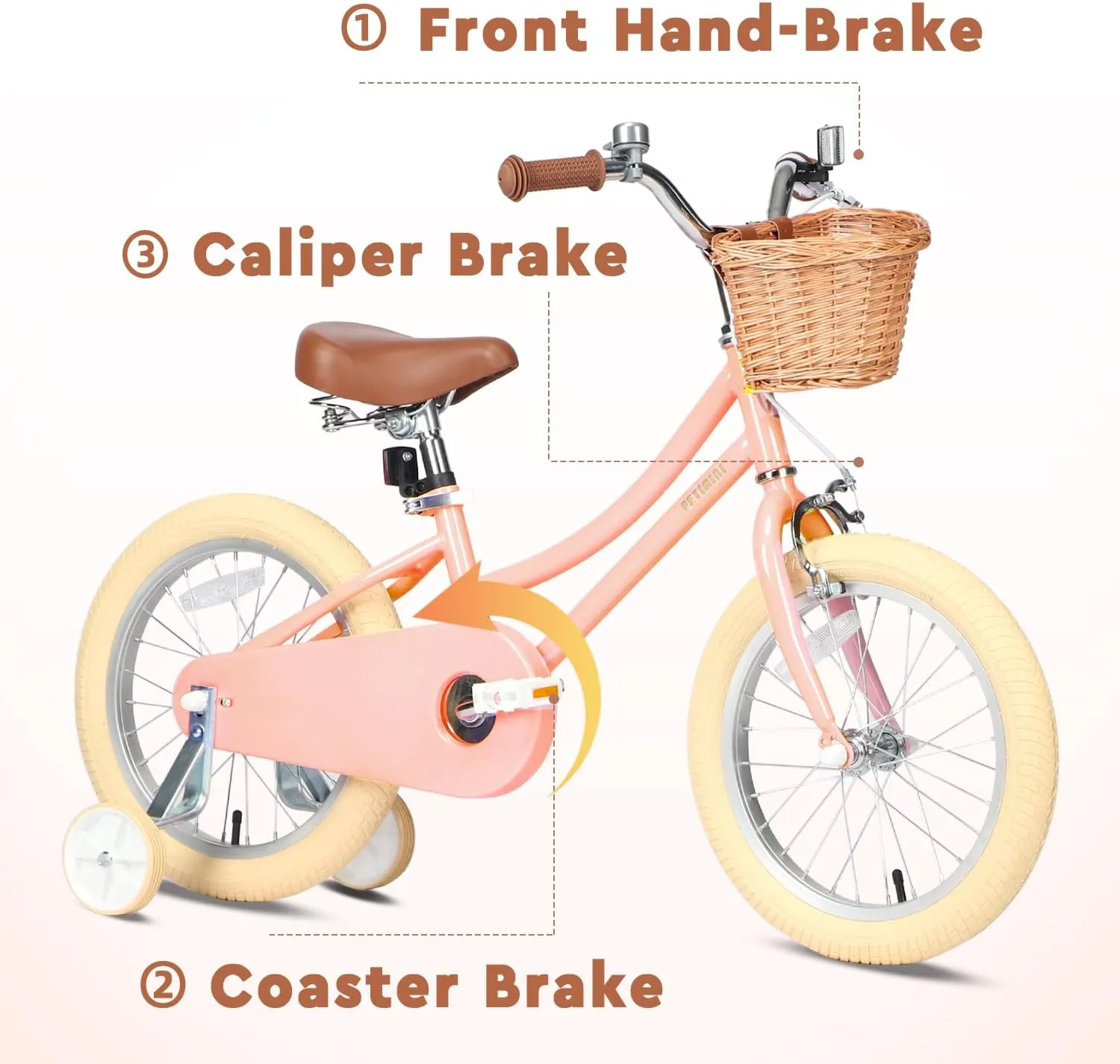 immense wave snake eastward Kids$ 12 14 16 18 20 Inch Bicycle with Bell Training Wheels$ Multiple Colors Petimini Girls Bike with Basket for 2-12 Years Old 