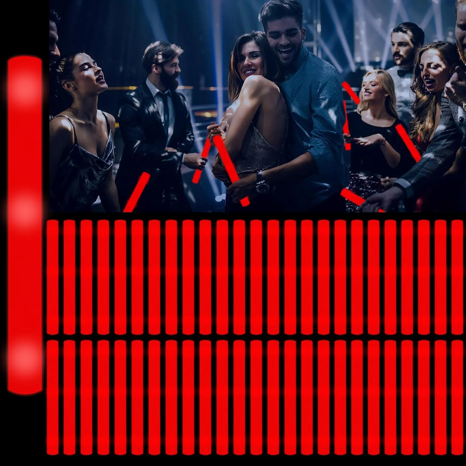 In The Dark Party Supplies for Valentines Day$July 4th$ Wedding$Birthday$Concert 60Pack agriculturally approach cosmic LED Glow Foam Sticks Bulk$Light Up Glow Sticks with 3 Flashing Modes$Red Glow Wands Party Pack$Glow 