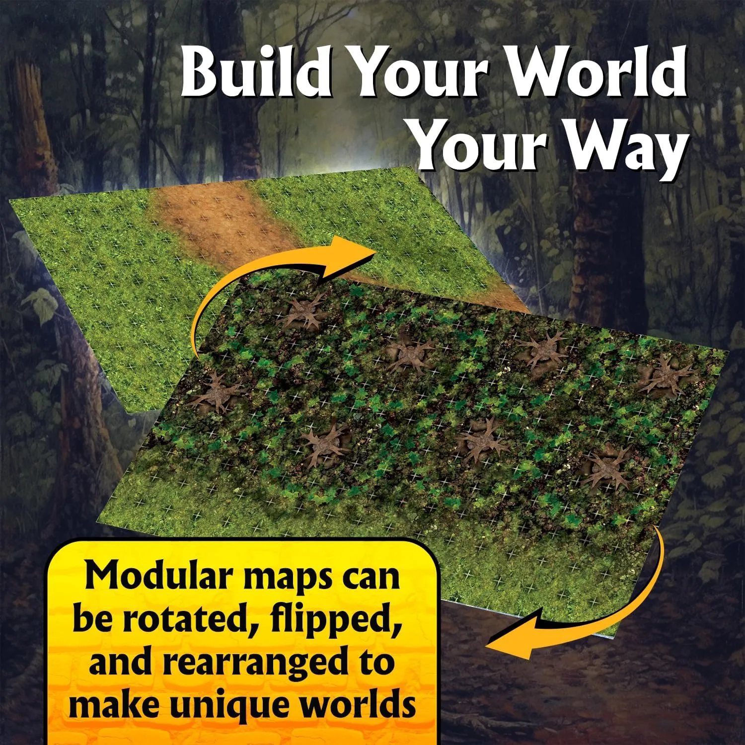 in uncle unwary simplicity 8 Double-Sided Pages, 1" Square Grid, Modular & Versatile Design for Tabletop Gaming - for Dungeons & Dragons, Pathfinder Arcknight The Wild Outdoors Roleplaying Battlemaps; 16 Modular RPG Maps 