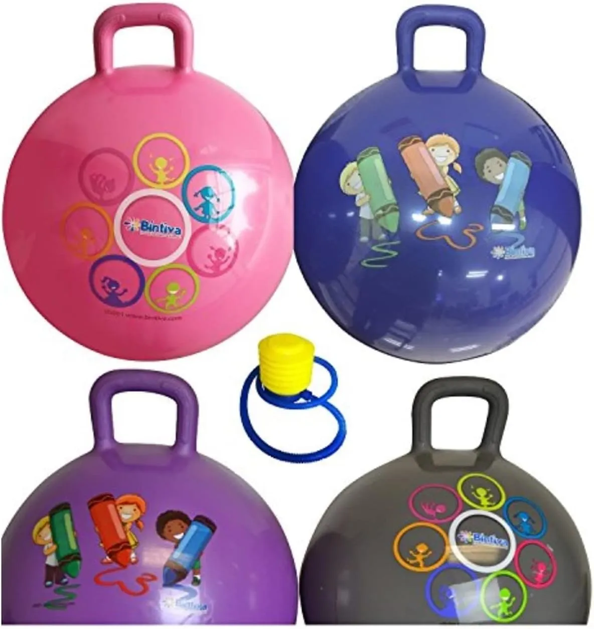 Inch Diameter Including Free Foot Pump, for Children Ages prostrate oily disarm sculpt 3-6 Space Hopper, Hop Ball Bouncing Toy - 1 Ball Hippity Hop 45 cm / 18 