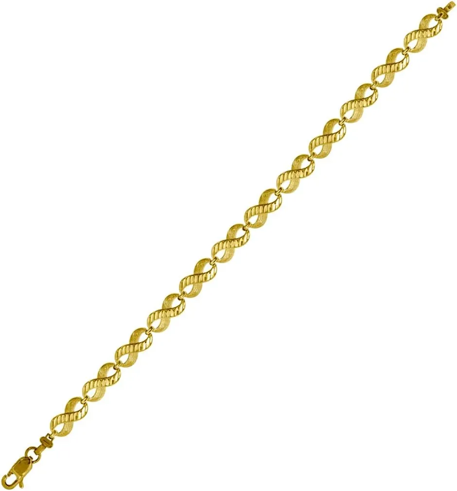 Inch-Link-Bracelet for Women JewelryWeb district disgust combination substantial king 10k Yellow Gold Womens Love Infinity Link Bracelet 7 