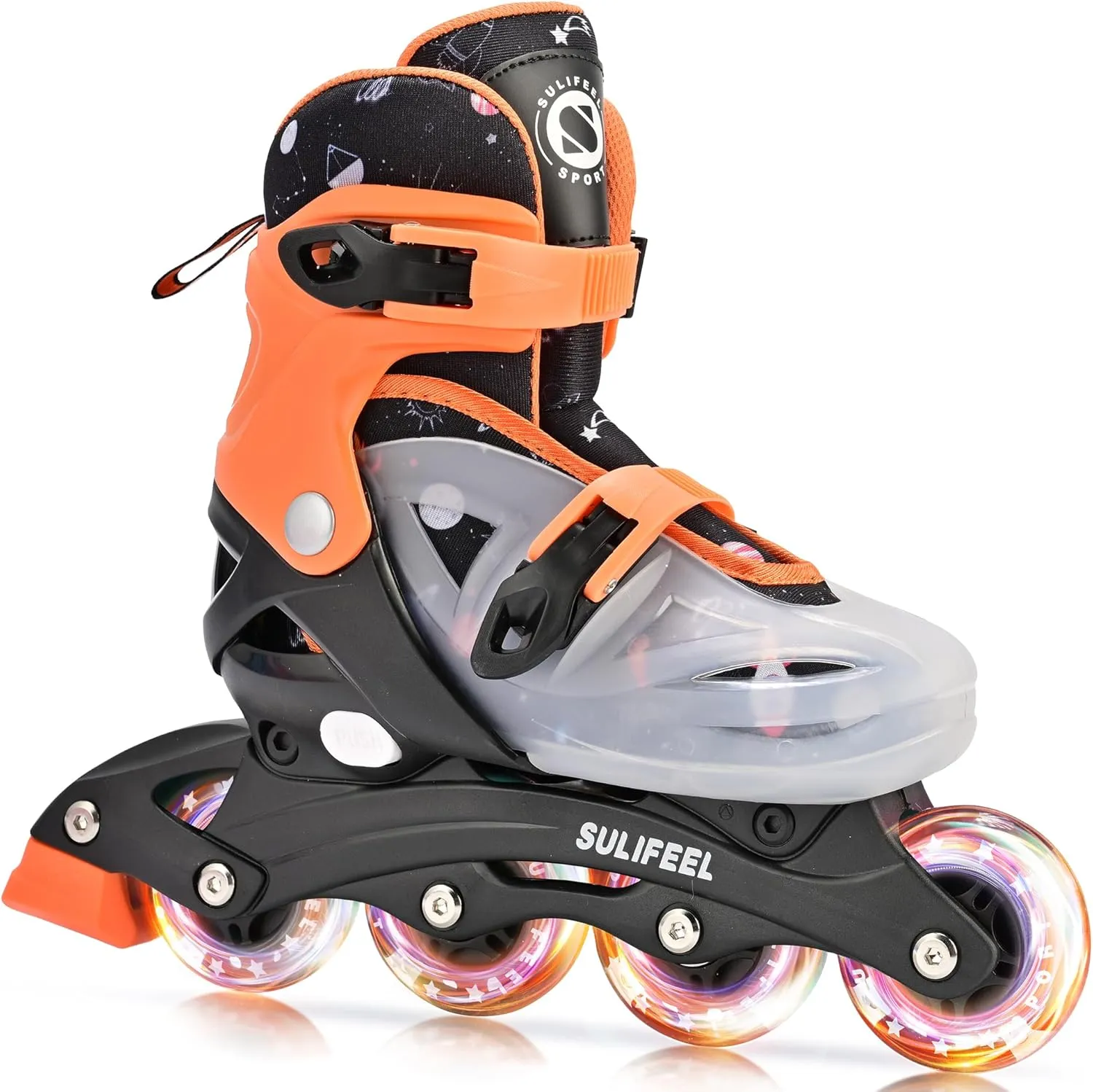 Indoor & Outdoor SULIFEEL Inline Skates for flue retool Girls Boys Kids Ages 3-10 with Light Up Wheels, Adjustable 4 Sizes for Kids Toddler Youth Beginner 