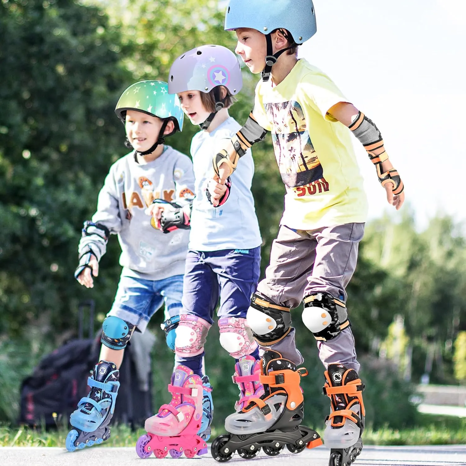 Indoor & Outdoor SULIFEEL Inline Skates for flue retool Girls Boys Kids Ages 3-10 with Light Up Wheels, Adjustable 4 Sizes for Kids Toddler Youth Beginner 