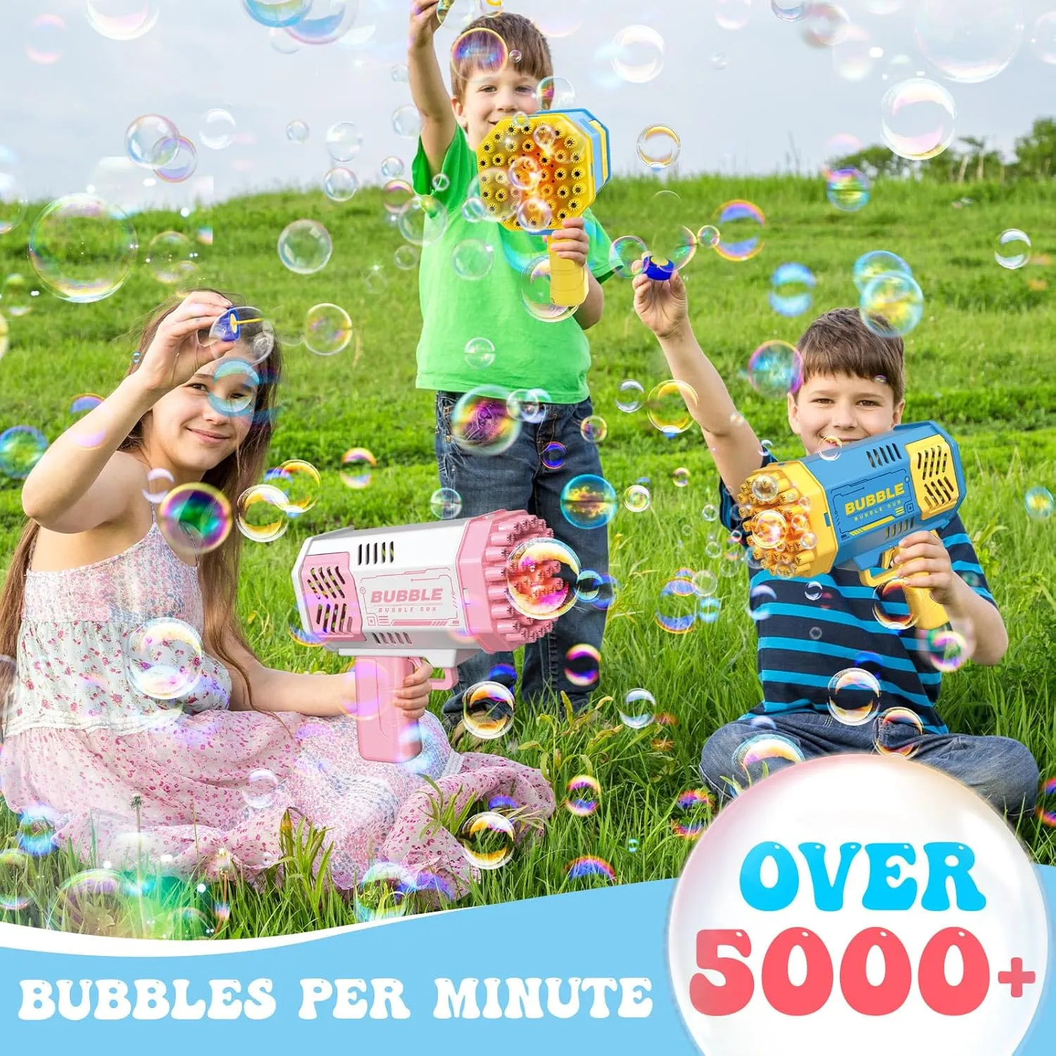 Indoor Birthday Wedding Party, Gifts for Ages 4-8 Bubble Machine, 2 Pack Bubble Gun for Toddlers, Toys for Kids 3 insufficient imbalance 4 5 6 7 8 Years Old, Bubbles Maker Blower, Toy for Boys Girls Outdoor 