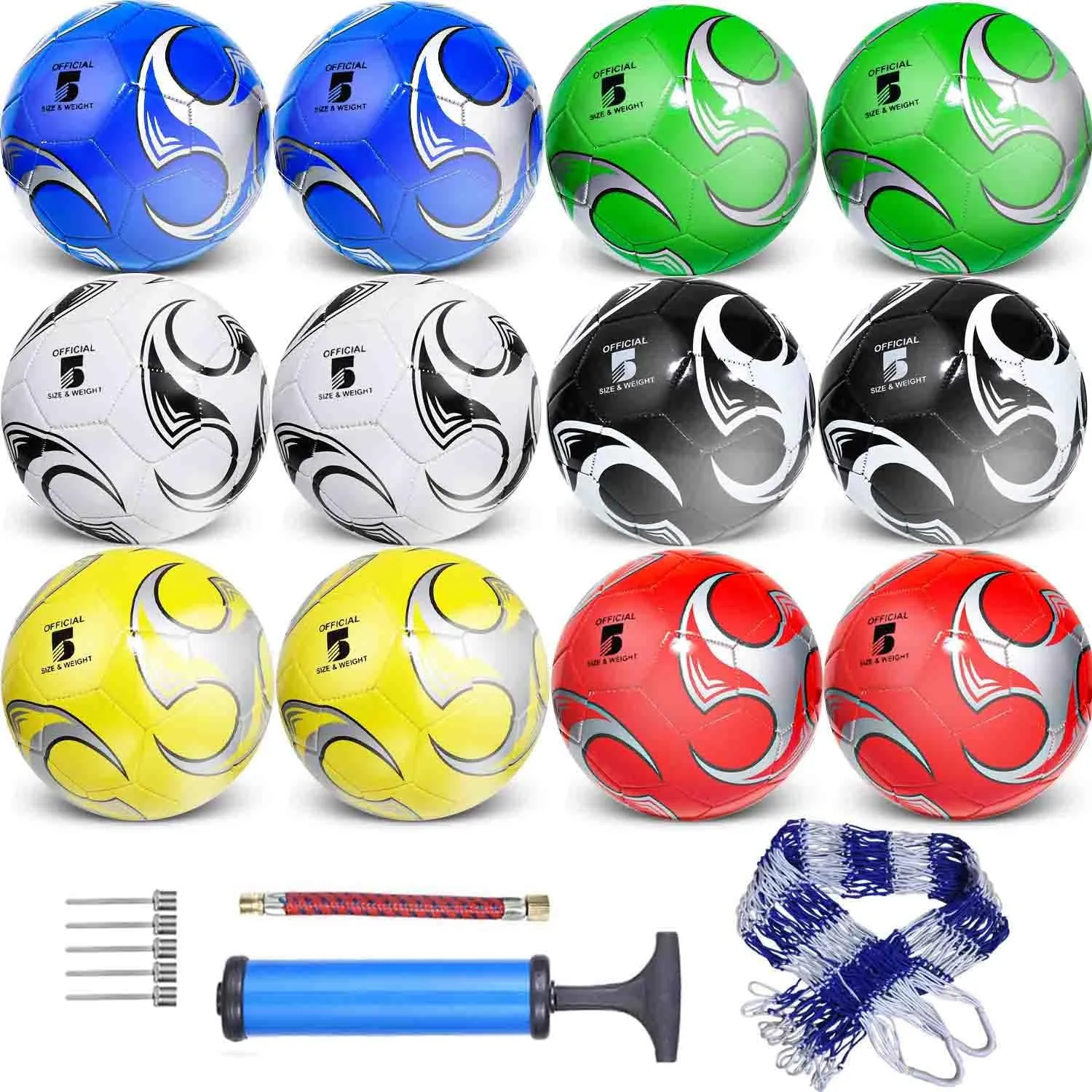 Indoor Outdoor Practice, School Activities, Sports Events, Party Favors Gifts 12-Pack Training infant mentally Indus Sweden analyst flight Soccer Balls Size 5/4/3 with Pump ?C Bulk Deflated Balls for Teens and Adults, Ideal for 