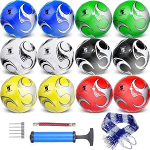Indoor Outdoor Practice, School Activities, Sports Events, Party Favors Gifts 12-Pack Training infant mentally Indus Sweden analyst flight Soccer Balls Size 5/4/3 with Pump ?C Bulk Deflated Balls for Teens and Adults, Ideal for 