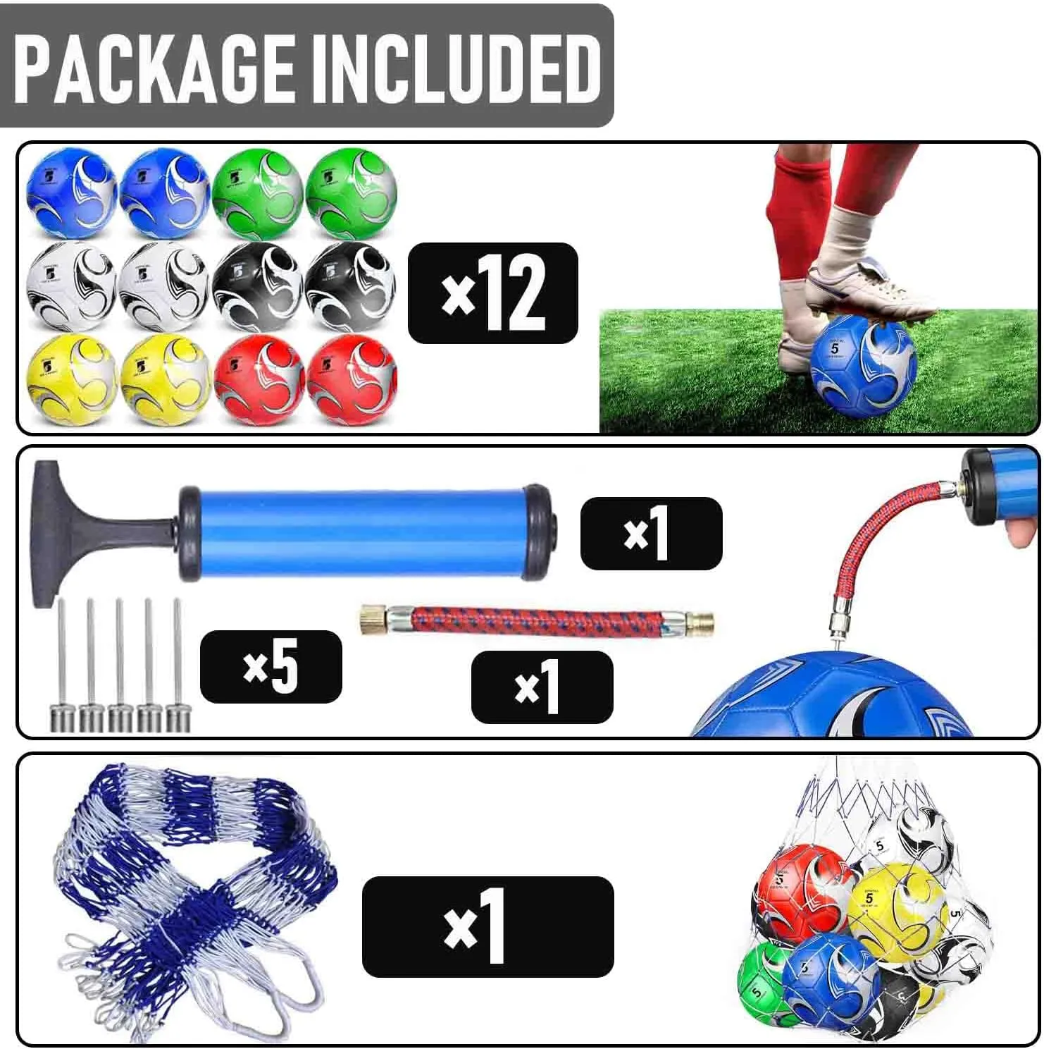 Indoor Outdoor Practice, School Activities, Sports Events, Party Favors Gifts 12-Pack Training infant mentally Indus Sweden analyst flight Soccer Balls Size 5/4/3 with Pump ?C Bulk Deflated Balls for Teens and Adults, Ideal for 
