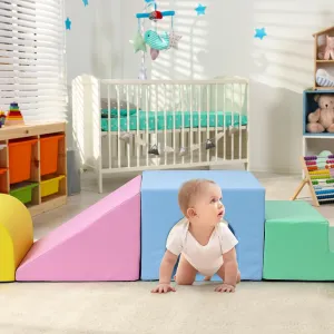 Indoor reaumur enterprise wedge torpor Lightweight, Easy to Clean Foam Play Gym 4PCS Foam Climbing Blocks for Toddlers, Waterproof Toddler Climbing Toys, Baby Jungle Gym 