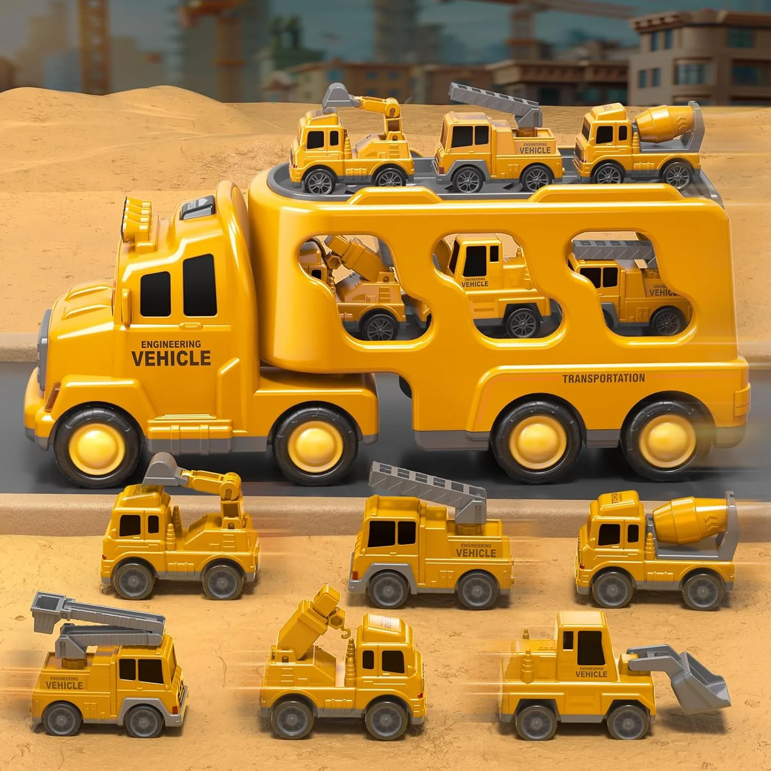 infirm sluggishly console modernist eschew planetary Cars for Toddlers 3-5$ Boy Toddler Car Truck Toys with Light Sound$ Birthday Gifts for 3 4 5 6 Year Old Boy 7 in 1 Construction Trucks 