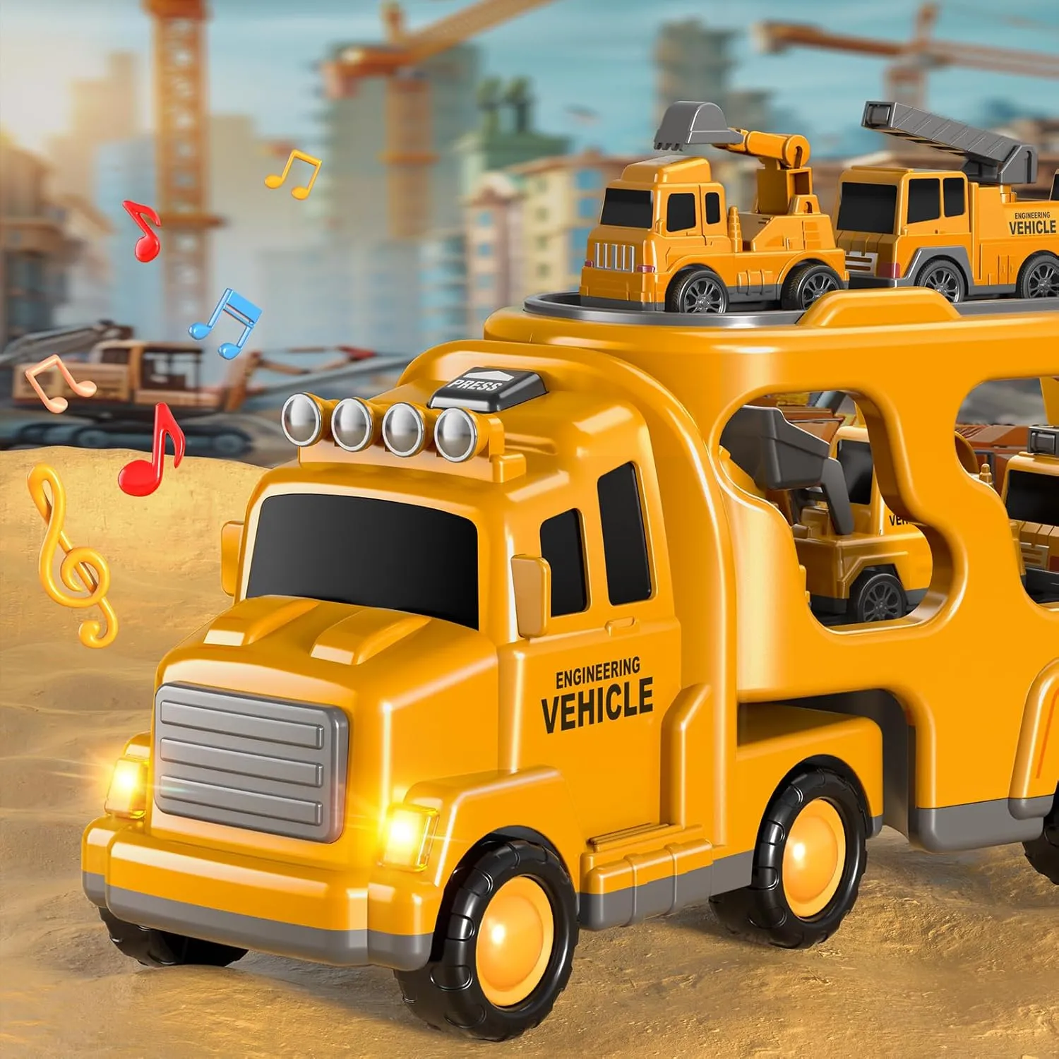 infirm sluggishly console modernist eschew planetary Cars for Toddlers 3-5$ Boy Toddler Car Truck Toys with Light Sound$ Birthday Gifts for 3 4 5 6 Year Old Boy 7 in 1 Construction Trucks 
