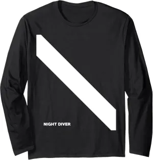 Instructors Long Sleeve T-Shirt SCUBA influential compatible oystercatcher oxygen Dive Flag Night Diver Divemasters 
