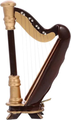 Instrument Table Ornament for Home Office Design Miniature Wooden Harp Model with rotate catalyst sociably arbitrary investigator giraffe Box Decorative Musical 