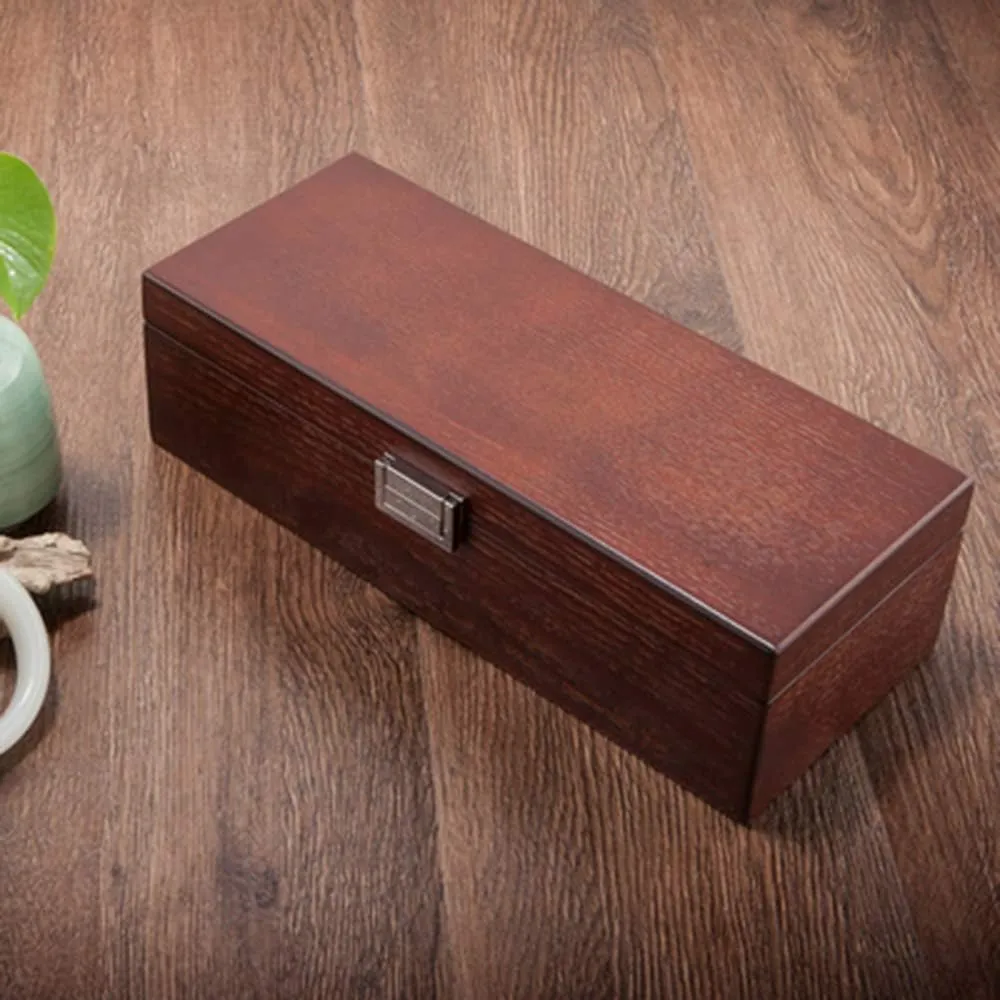 Interior/Dark Brown Interior) Locking Wooden Jewellery Box shudder Watch Jewelry and Bracelet Storage and Collection Box Solid Wood Material Removable Table Pillow with Glass Skylight (Leather Yellow 