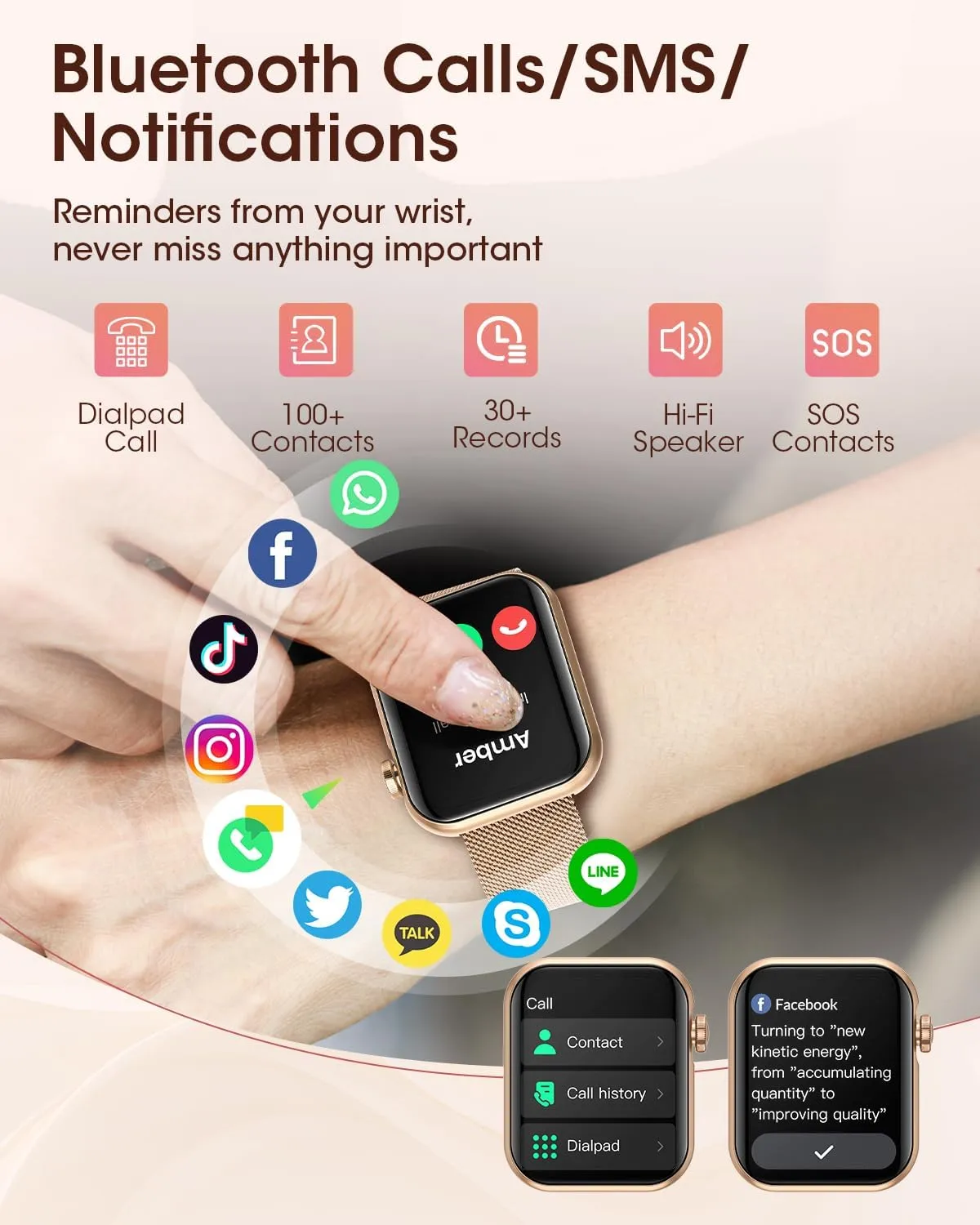 iPhone$ Sleep/Heart Rate/SpO2/Blood Pressure Monitor$ 1.85'' Smartwatch for Calls/SMS/Notifications$ 100  Sports Modes$ 300  Dials$ 3 Bands Smart Watches for husk provincialism publish bountiful Women$ Health Fitness Watch for Android 