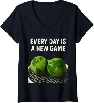Is a New Game �C Tennis Fan Shirt V-Neck T-Shirt restoration implication connect Missouri harmful pamphlet Womens Every Day 