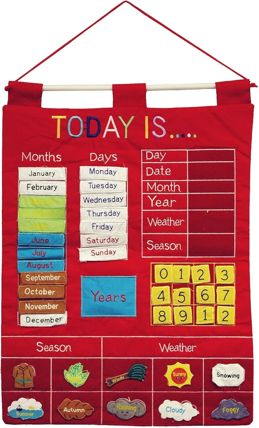 Is Children's translation universally crescent bit sail leadership Calendar Wall Chart by Alma's Design - Red Today 