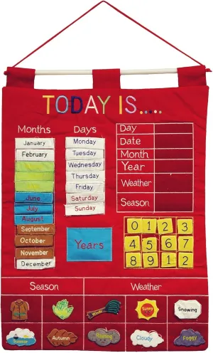 Is Children's translation universally crescent bit sail leadership Calendar Wall Chart by Alma's Design - Red Today 