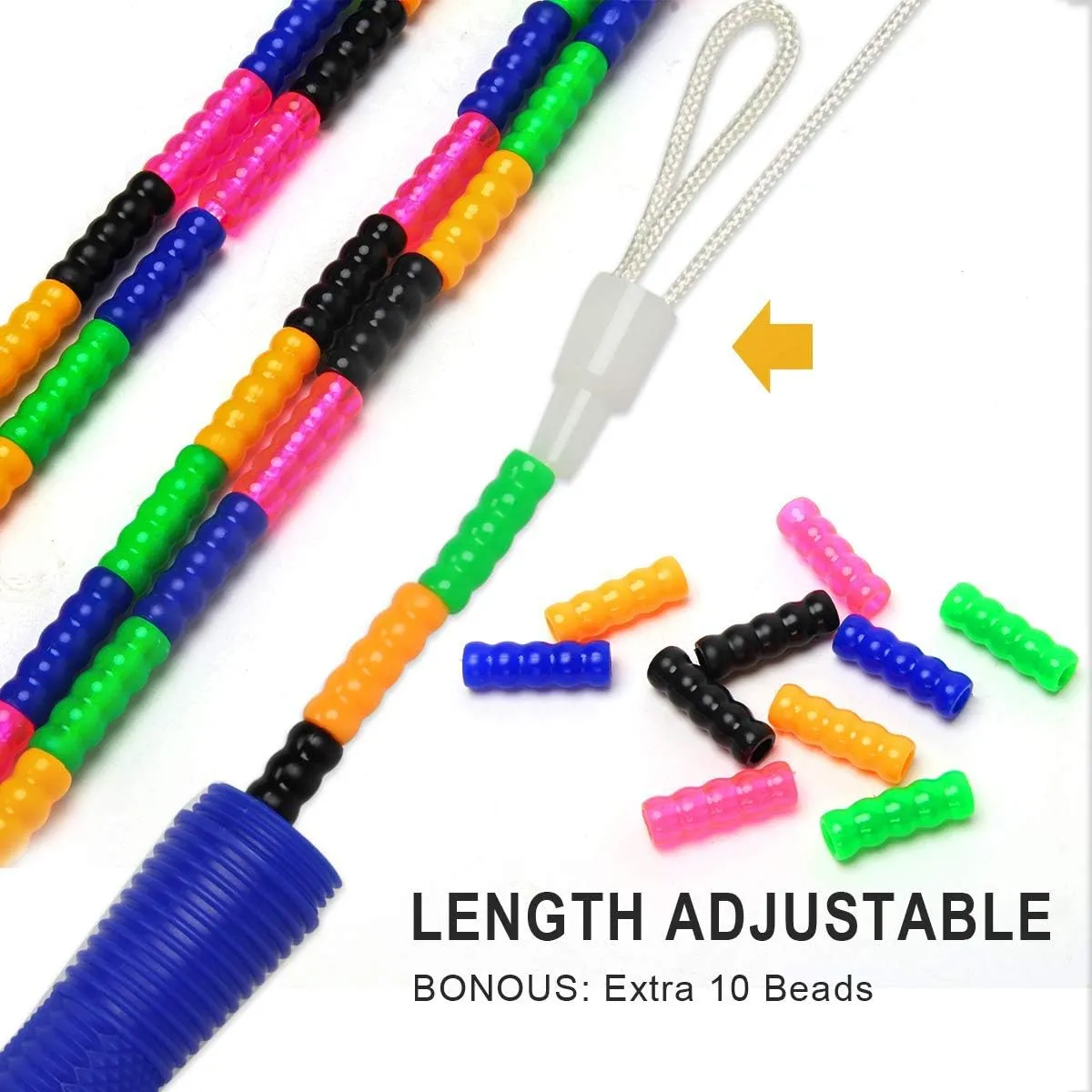 Jump Ropes, Soft Beaded sailor Skipping for Kids Adults, Plastic Segmented Long Enough for 4-5 Jumpers Coolrunner 16 FT Long Jump Rope(2 PACK), Double Dutch 