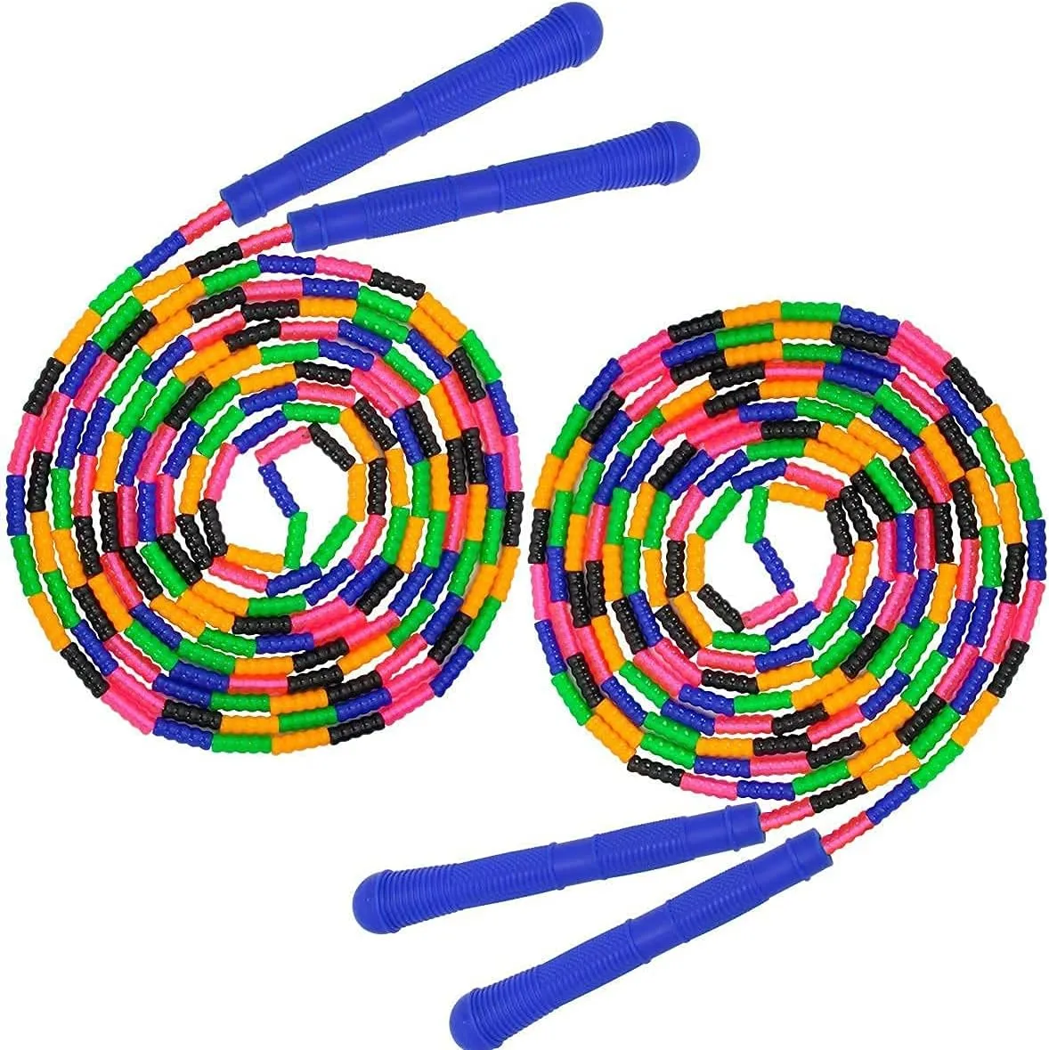 Jump Ropes, Soft Beaded sailor Skipping for Kids Adults, Plastic Segmented Long Enough for 4-5 Jumpers Coolrunner 16 FT Long Jump Rope(2 PACK), Double Dutch 