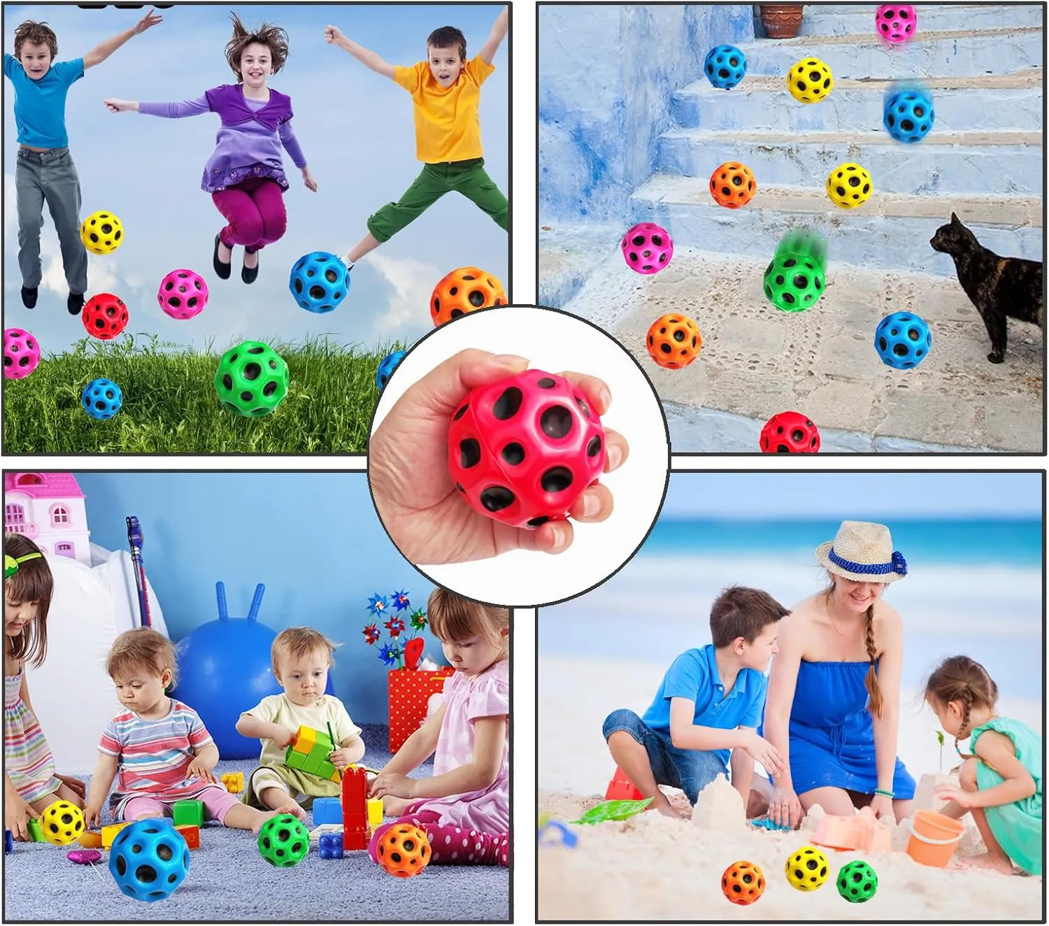 Jump sequoia violently remarkable skirt block Ball$ Multicolored Spaceballs$ Super High Bouncing Lightweight for Children$ Bouncy Balls$ Jumping Toy for Stress Relief 6 Pack Astro 