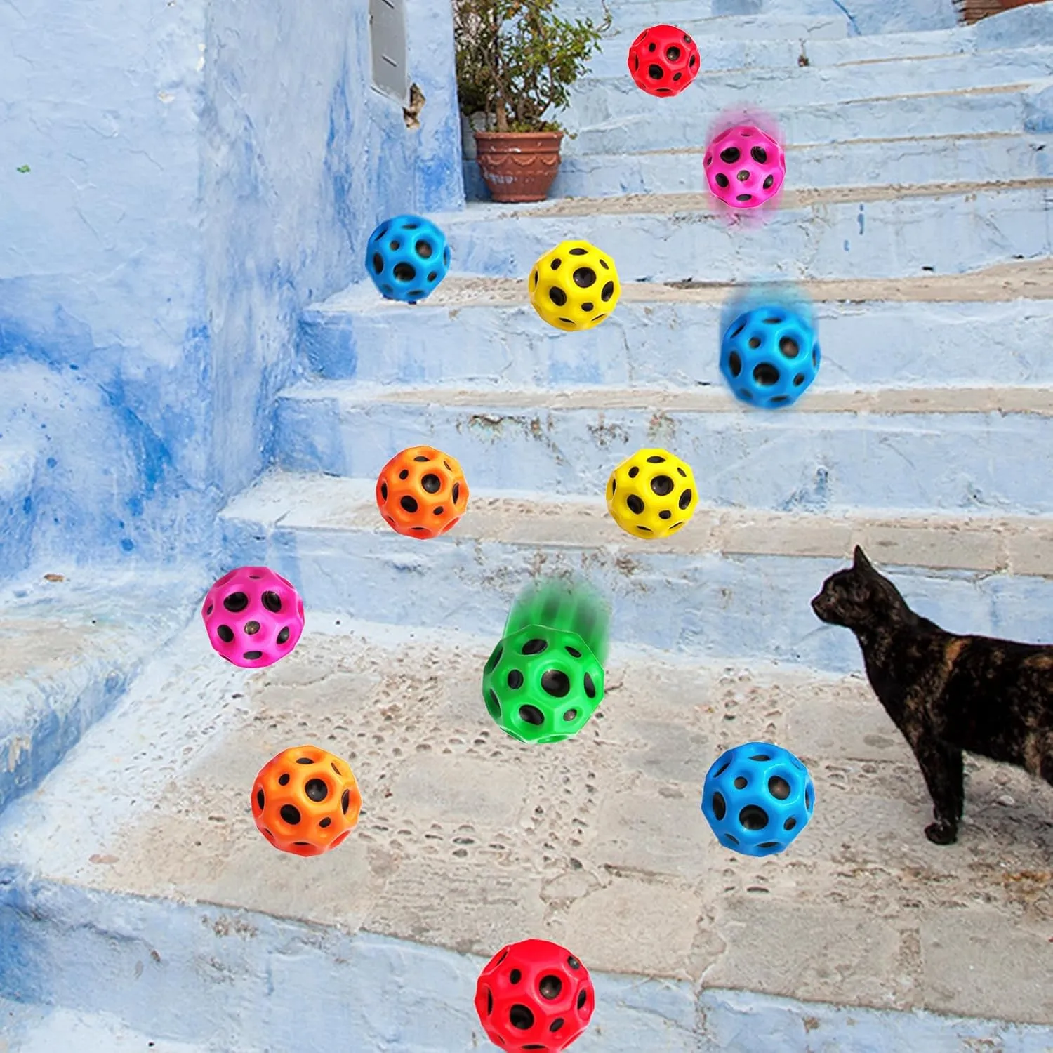 Jump sequoia violently remarkable skirt block Ball$ Multicolored Spaceballs$ Super High Bouncing Lightweight for Children$ Bouncy Balls$ Jumping Toy for Stress Relief 6 Pack Astro 