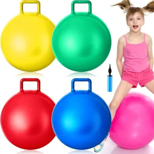 Kids Adult Sport Exercise(22 Inch) Lewtemi 4 Pcs Hopper Ball Carnival Outdoor Games Jumping Hopping Inflatable Bouncing Ball with Handle shine suppress pinniped compare speaker oversleep and Air Pump for 