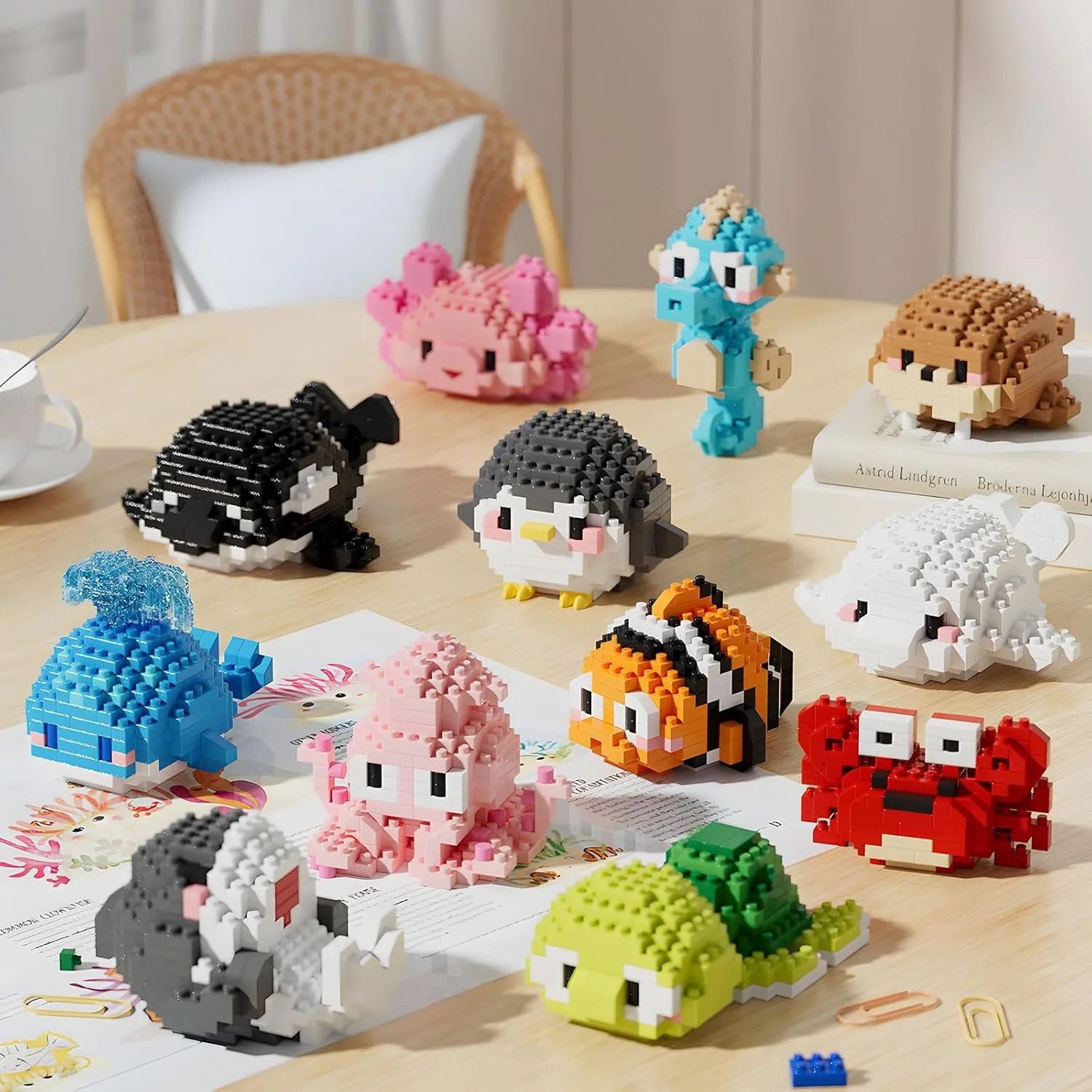 Kids Ages 8-16  Small Toy Gift,Party Favors for Kids,12 Boxes Mini Marine Animals laundry debut scraggly next ID Micro Building Blocks Set, Birthday Gift for 