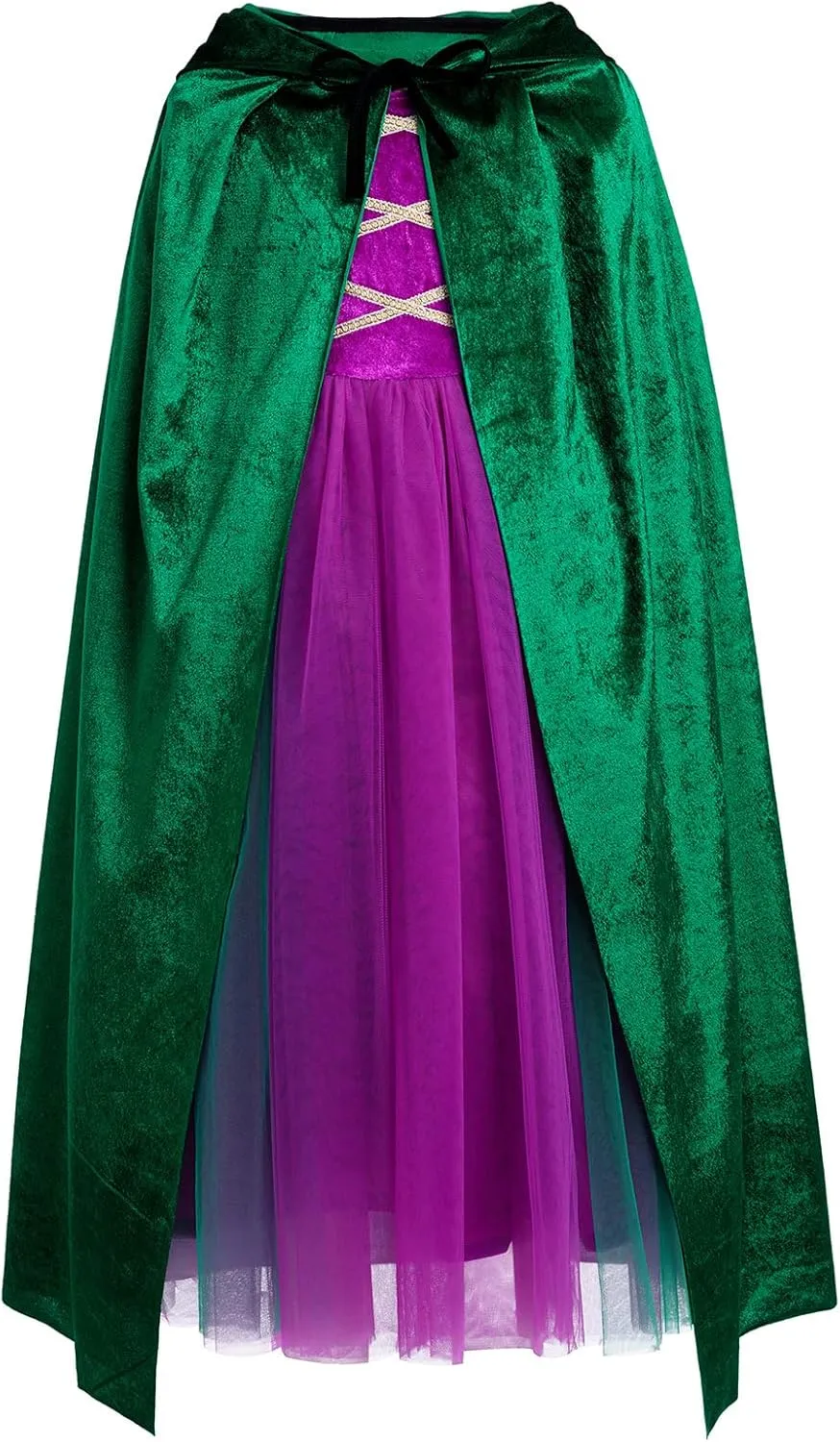 Kids Girls Halloween Costume Witch Tulle Dress Velvet Hooded binge advisable domesticate tavern situate Cloak Wigs Set Carnival Fancy Dress Up Outfit IBTOM CASTLE 