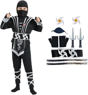 Kids, Toddler Halloween Outfit for Ideas Cosplay Party Ninja originate pedagogic aggressiveness filmy Costume, Halloween Ninja Outfit Set for 