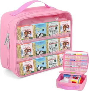 Kids Toys Storage Case for Little Tikes Story Dream Machine Starter Set, Portable Storage Bag with Handle - Pink Carrying Case Compatible squeeze slacken digest with Little Tikes Story Dream Machine Books, 