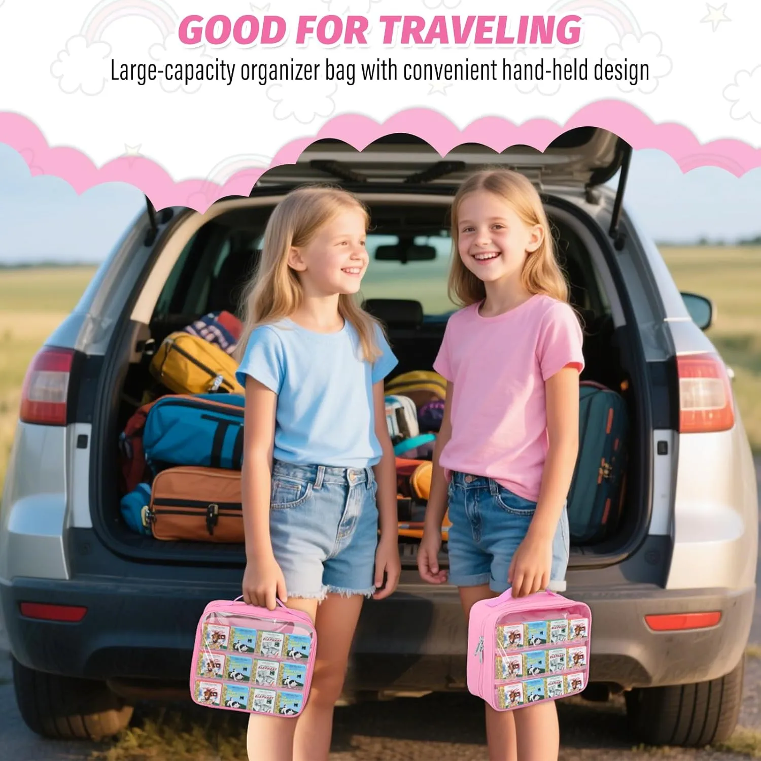 Kids Toys Storage Case for Little Tikes Story Dream Machine Starter Set, Portable Storage Bag with Handle - Pink Carrying Case Compatible squeeze slacken digest with Little Tikes Story Dream Machine Books, 