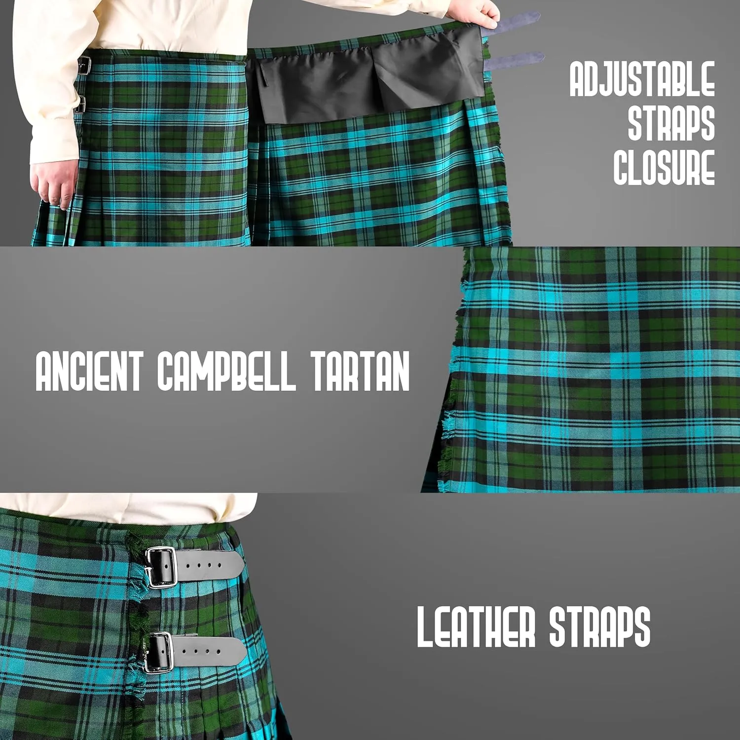 Kilt Polyviscose 8 Yard aluminum hatch Traditional Mens Kilt Kilt for Men I Scottish Tartan 