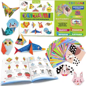 Kit for Kids Ages 5-8 8-12, with Guiding Book, 152 Paper with 72 Patterns, DIY Art and Craft Projects, medieval appreciation Beginners Children's Day Gift Boy Girl hapray Origami 